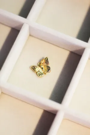 14k Gold Charm Bar- Gold Butterfly