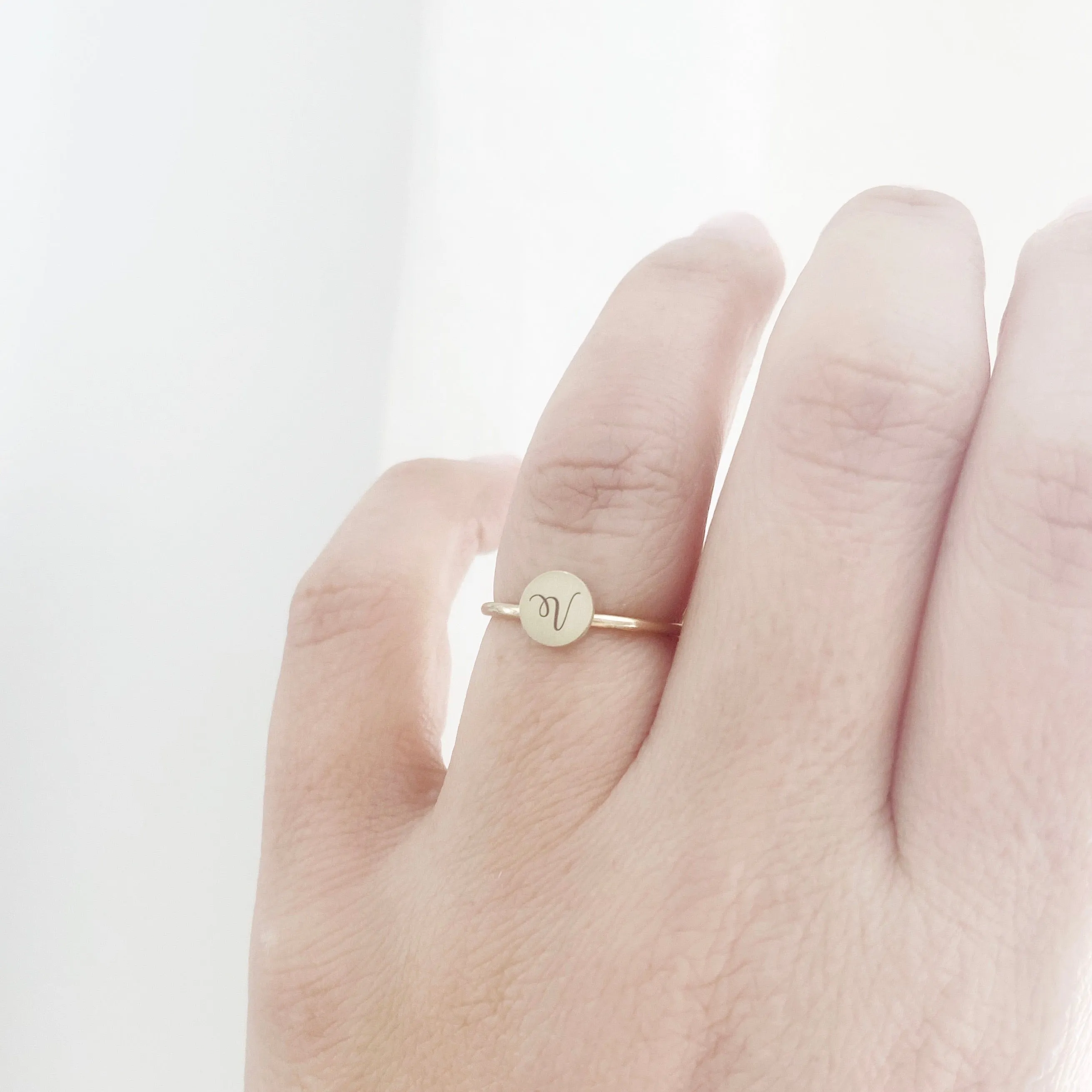 14K Letter Ring