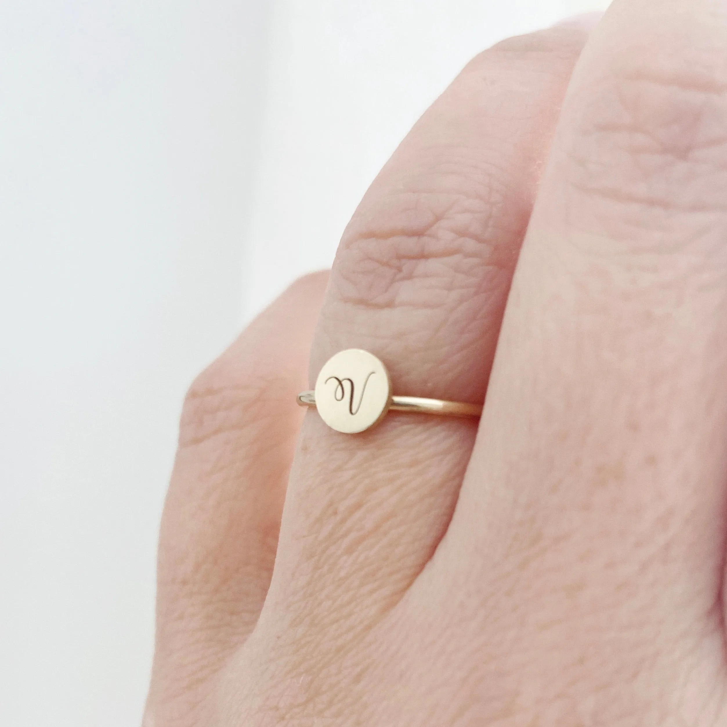 14K Letter Ring