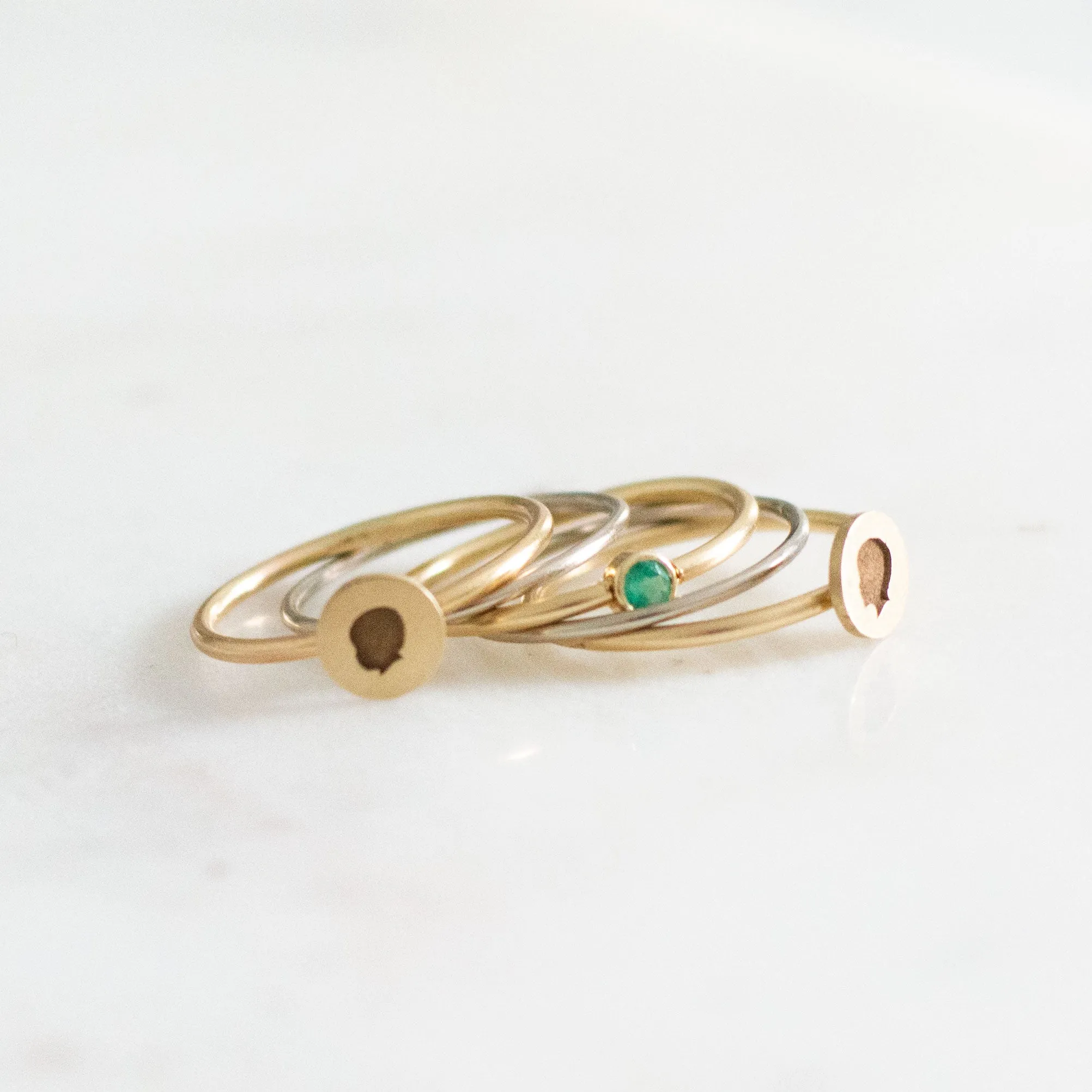 14K Tiny Birthstone Ring