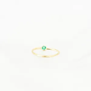 14K Tiny Birthstone Ring