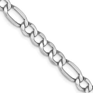 14k White Gold 5.35-mm Semi Solid Figaro Chain