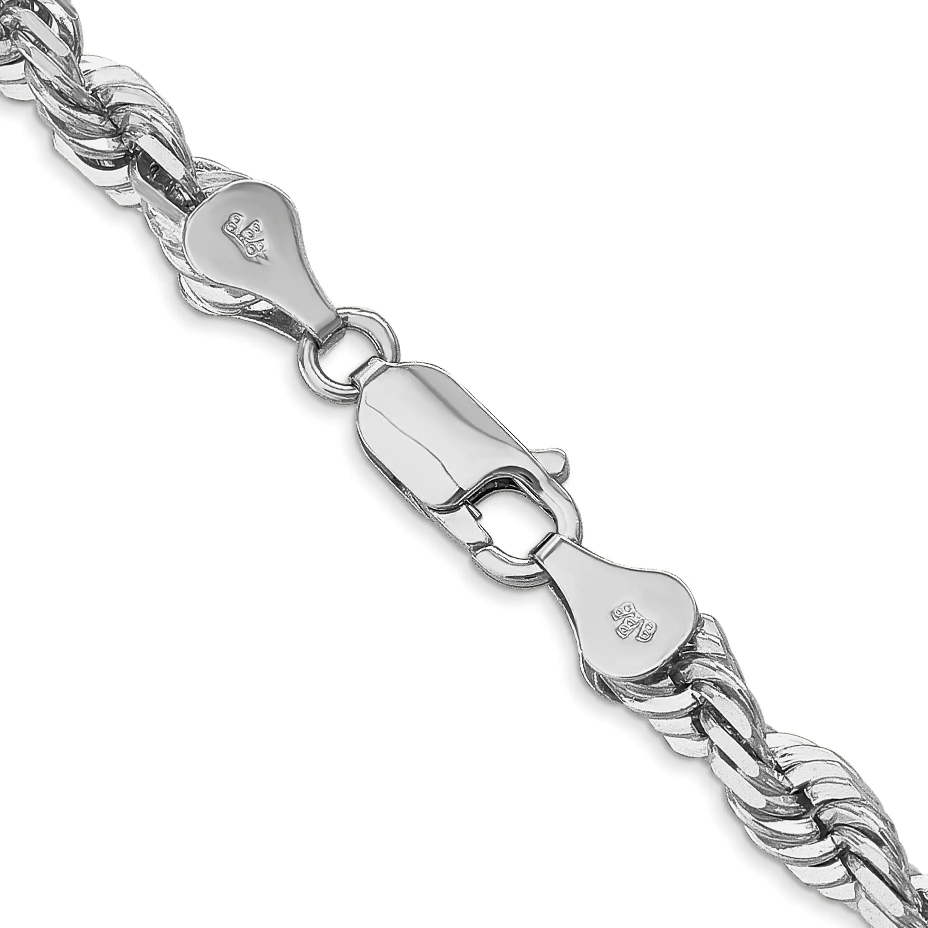 14k White Gold 5.50mm Diamond Cut Rope Chain