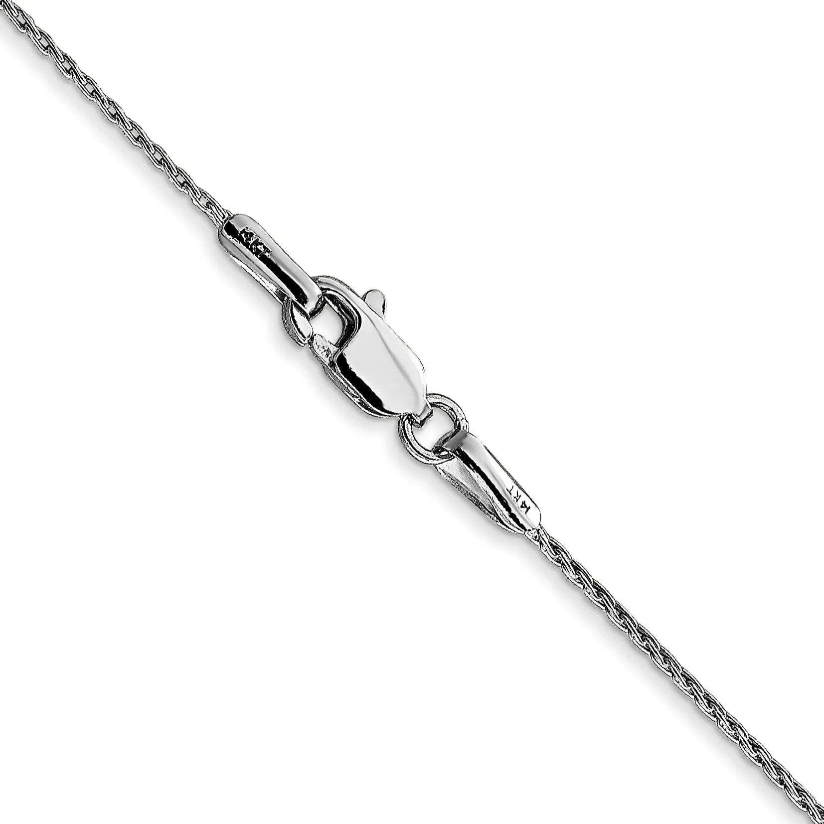 14K White Gold .80m Round Parisian Wheat Chain