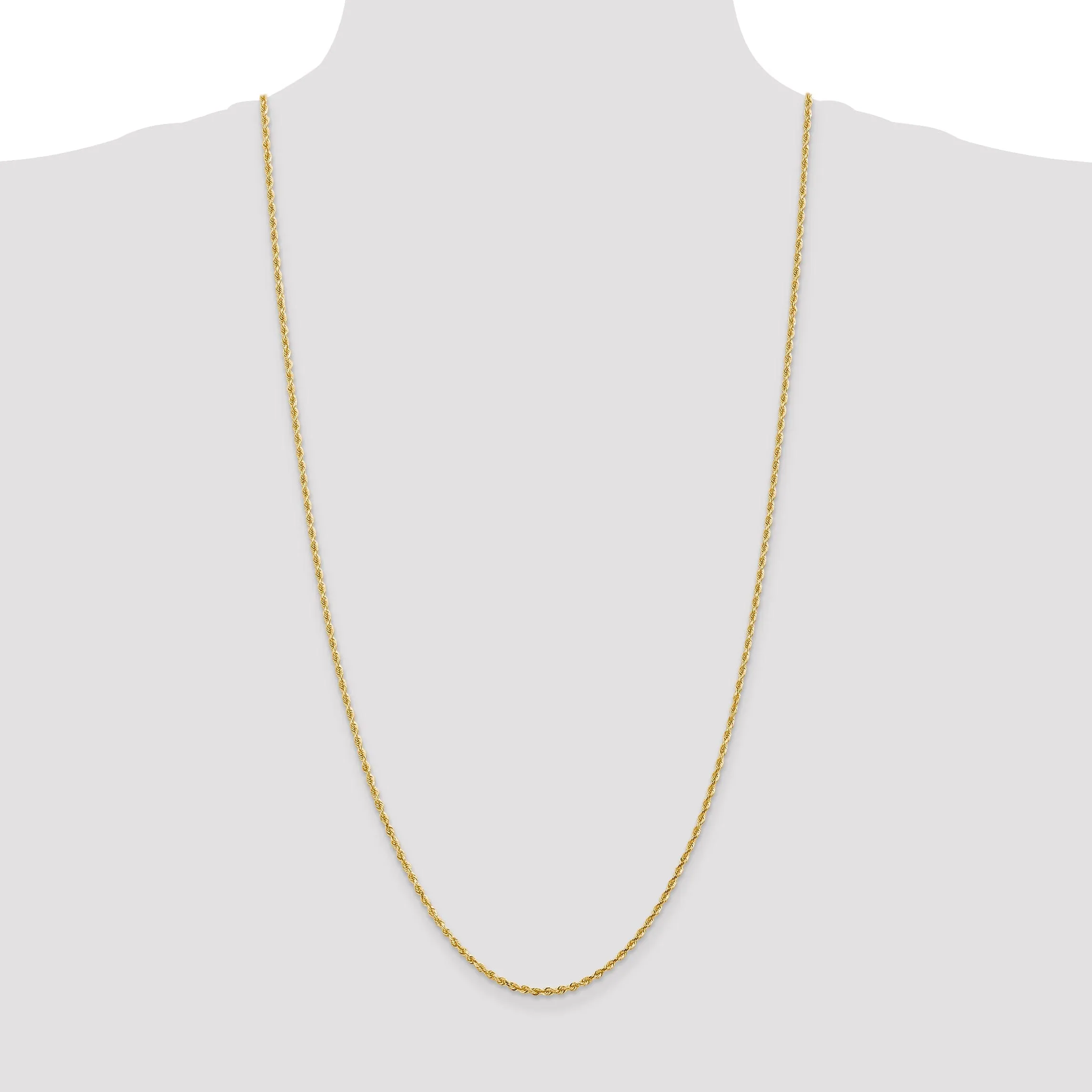 14k Yellow Gold 2.25mm D.C Quadruple Rope Chain