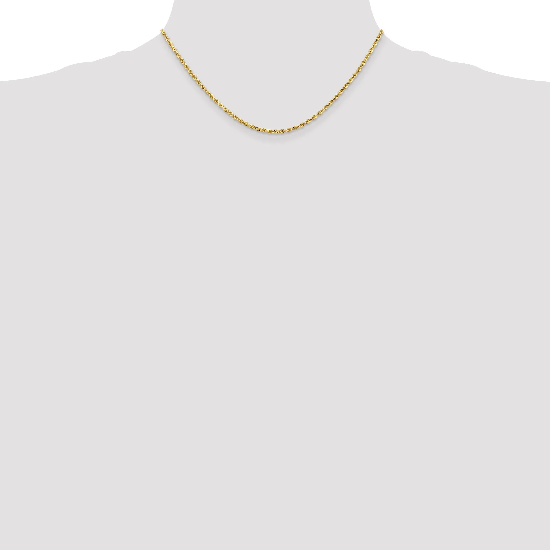 14k Yellow Gold 2.25mm D.C Quadruple Rope Chain