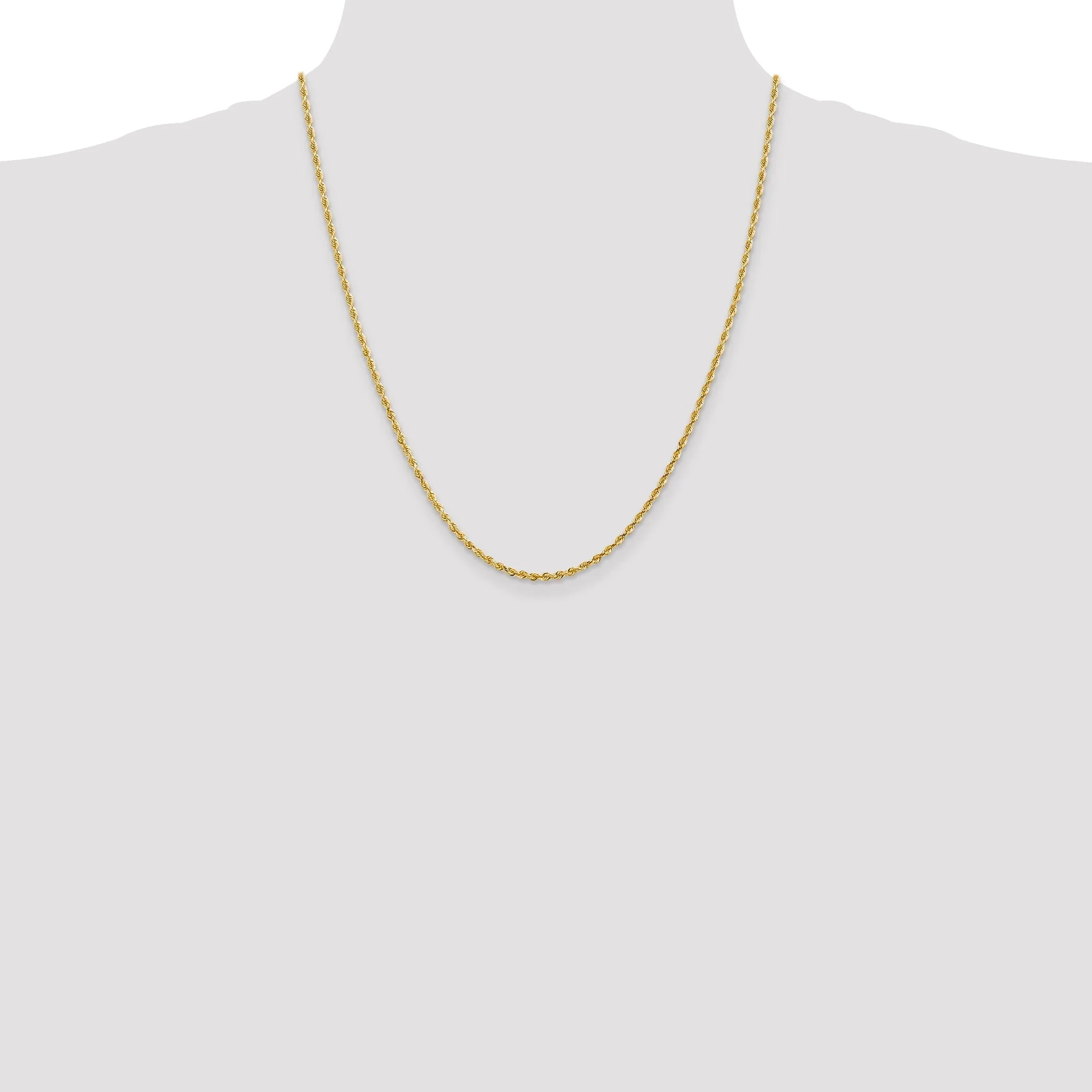 14k Yellow Gold 2.25mm D.C Quadruple Rope Chain