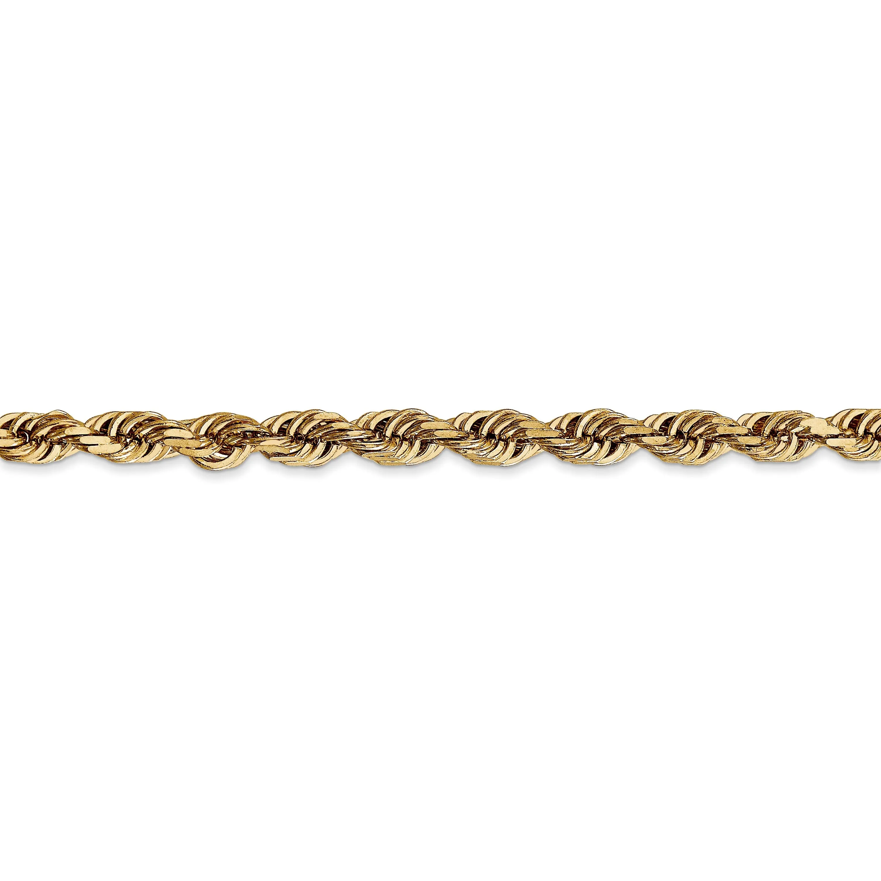 14k Yellow Gold 4.50mm D.C Quadruple Rope Chain