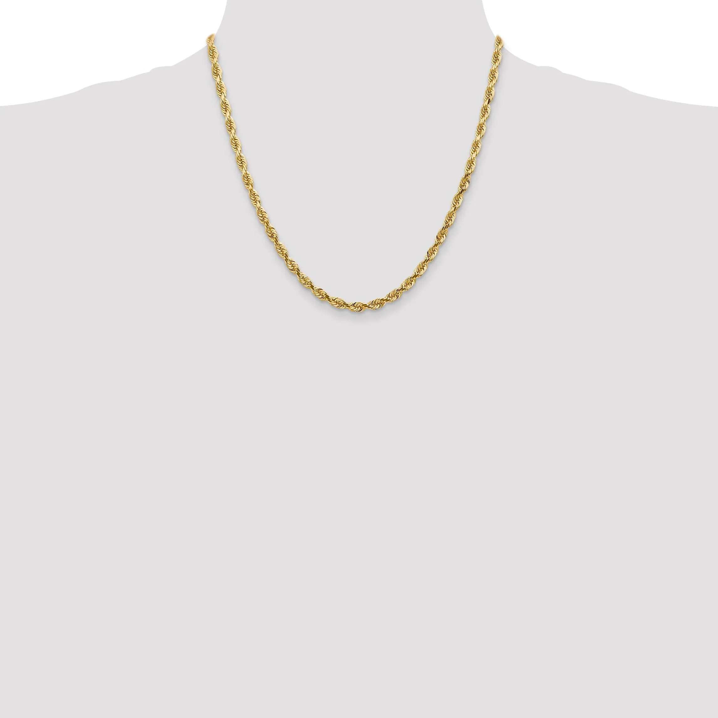 14k Yellow Gold 4.50mm D.C Quadruple Rope Chain