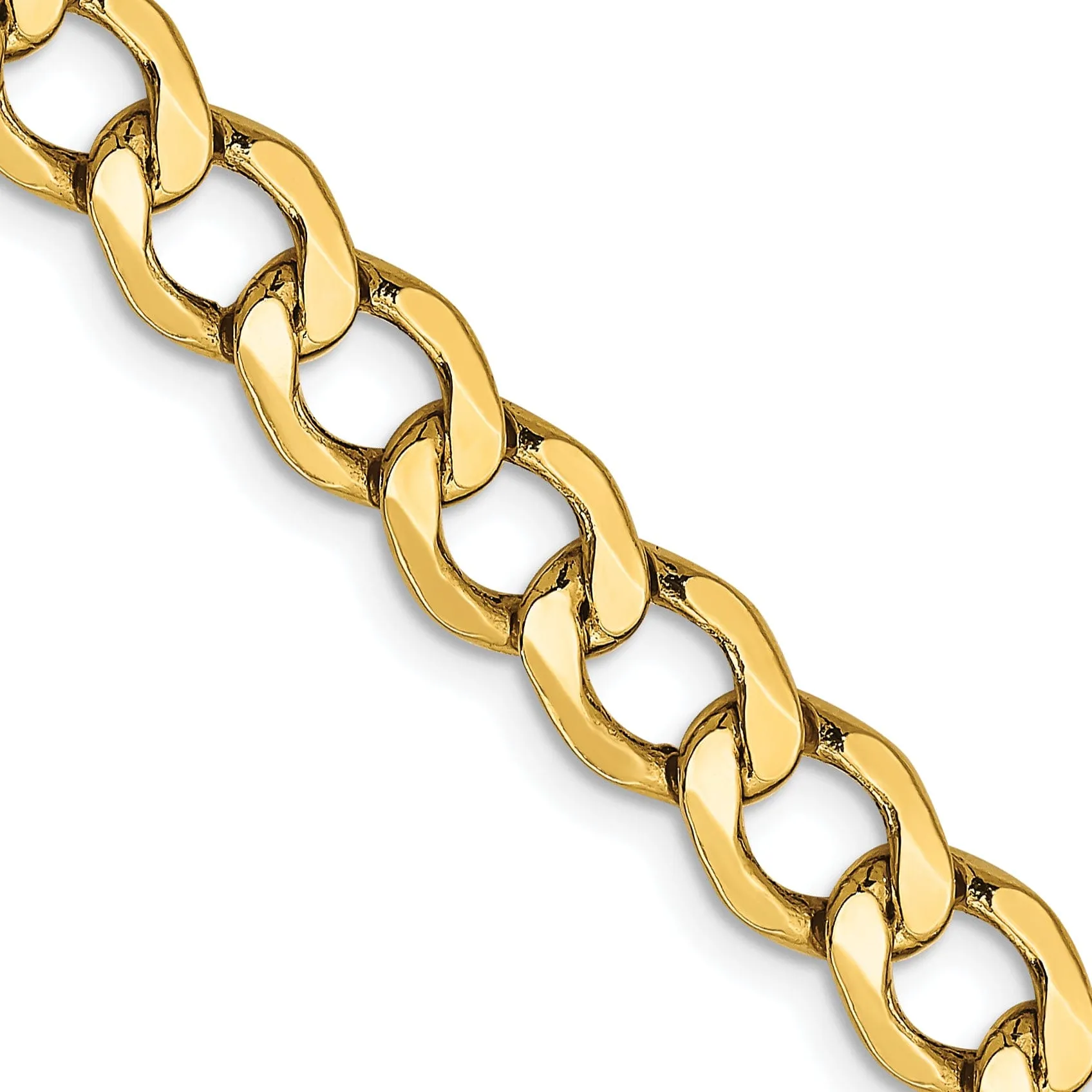 14k Yellow Gold 6.00m Semi Solid Curb Link Chain