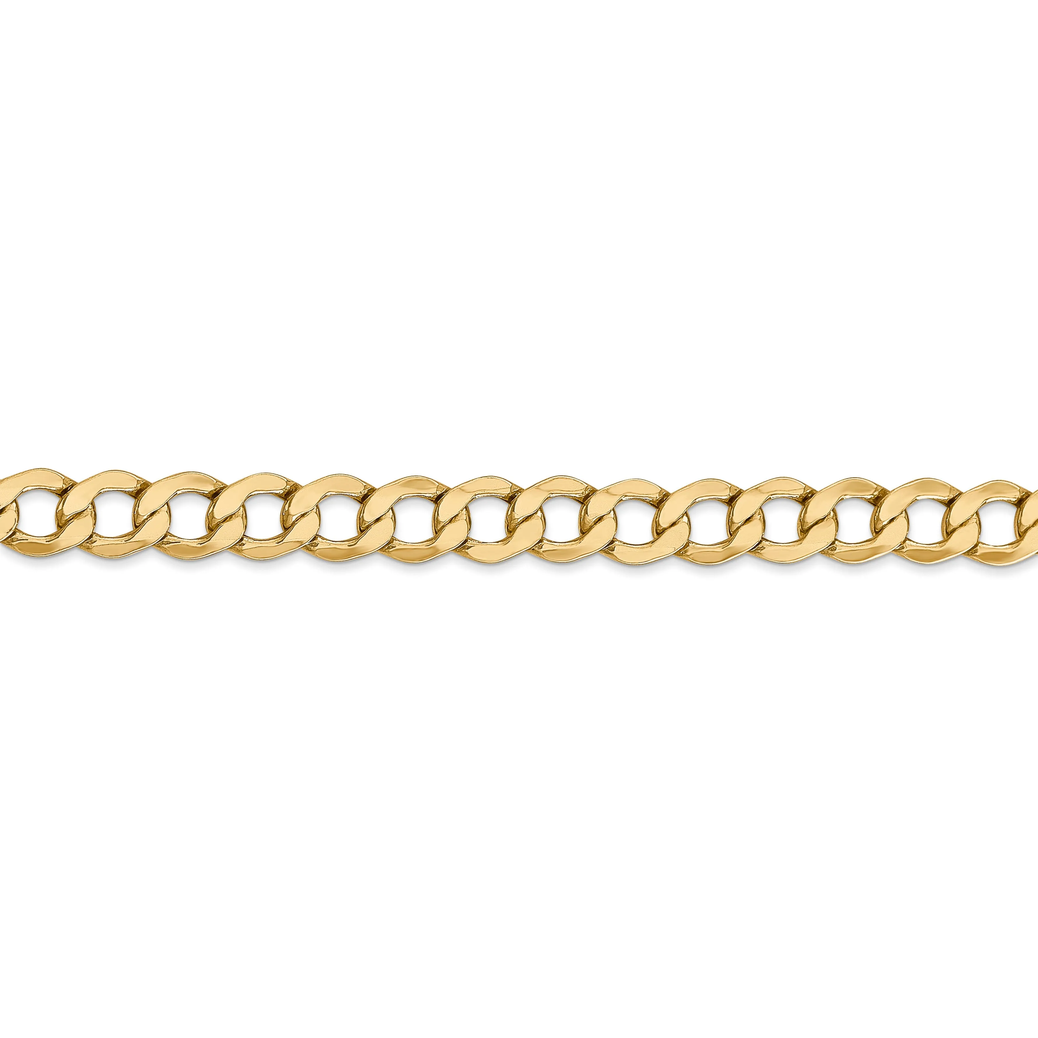 14k Yellow Gold 6.00m Semi Solid Curb Link Chain