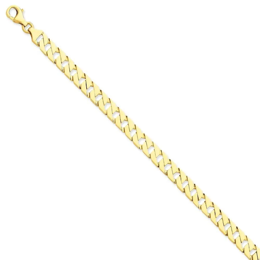 14k Yellow Gold 7.00-mm Fancy Curb Link Chain