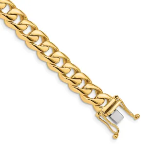 14k Yellow Gold 8.75mm Rounded Fancy Curb Chain