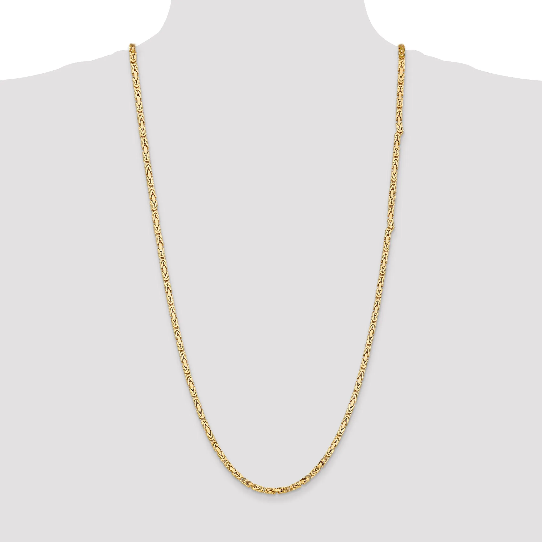 14k Yellow Gold Polish 3.25-mm Byzantine Chain