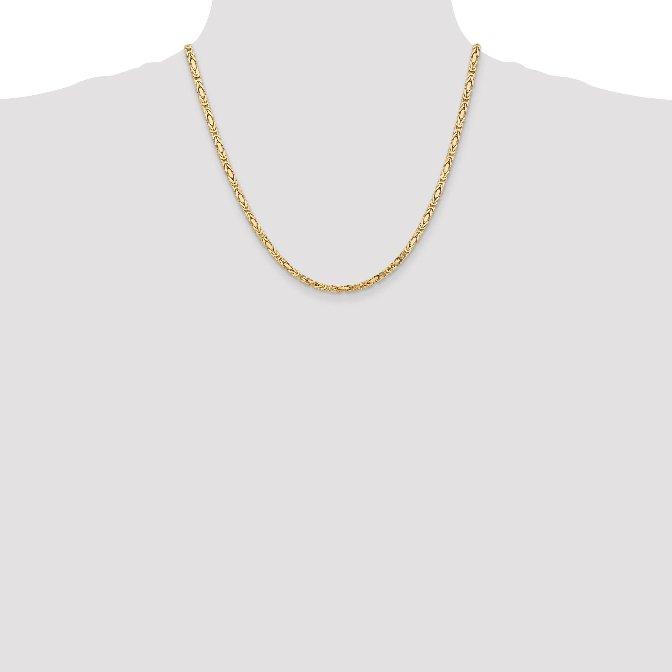 14k Yellow Gold Polish 3.25-mm Byzantine Chain