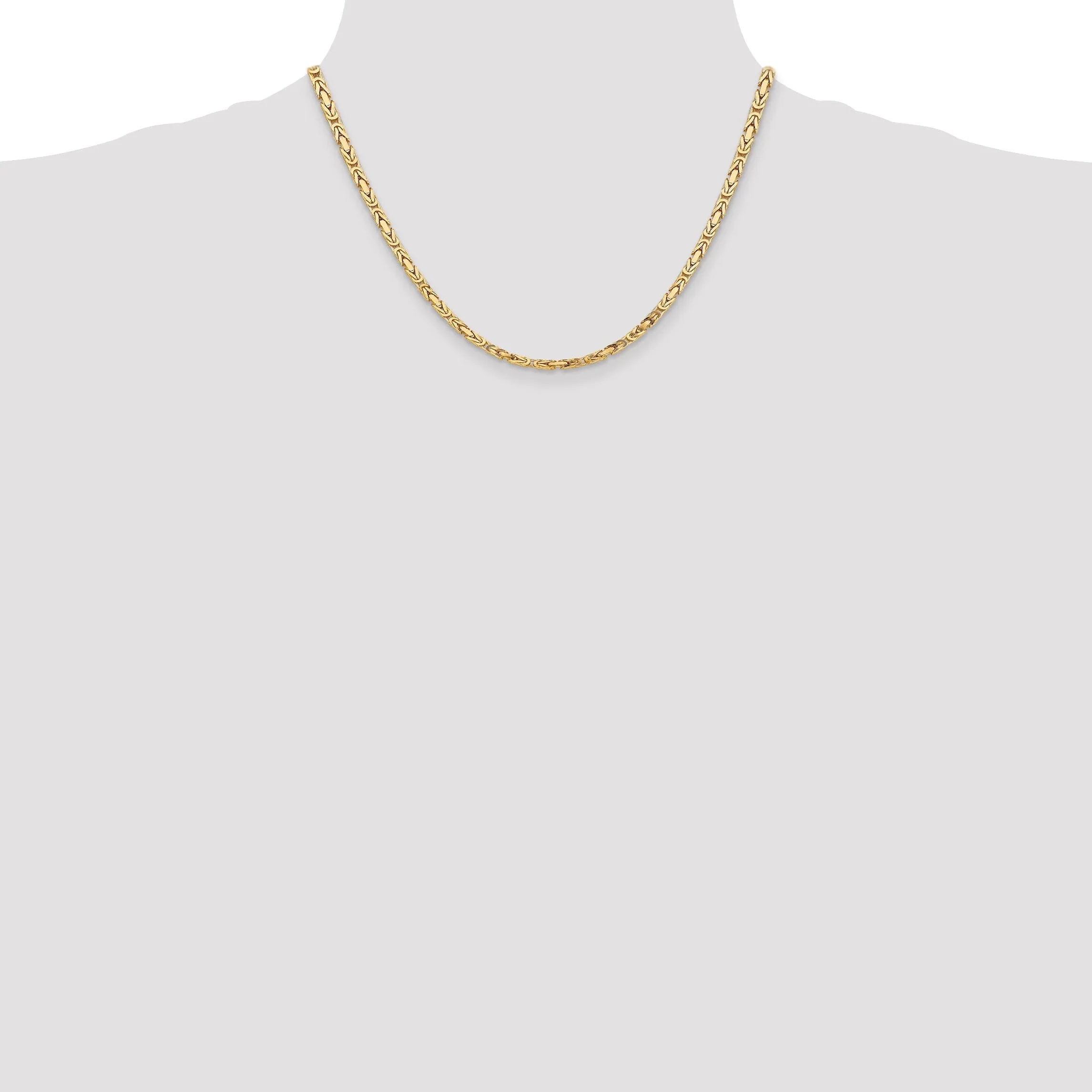 14k Yellow Gold Polish 3.25-mm Byzantine Chain