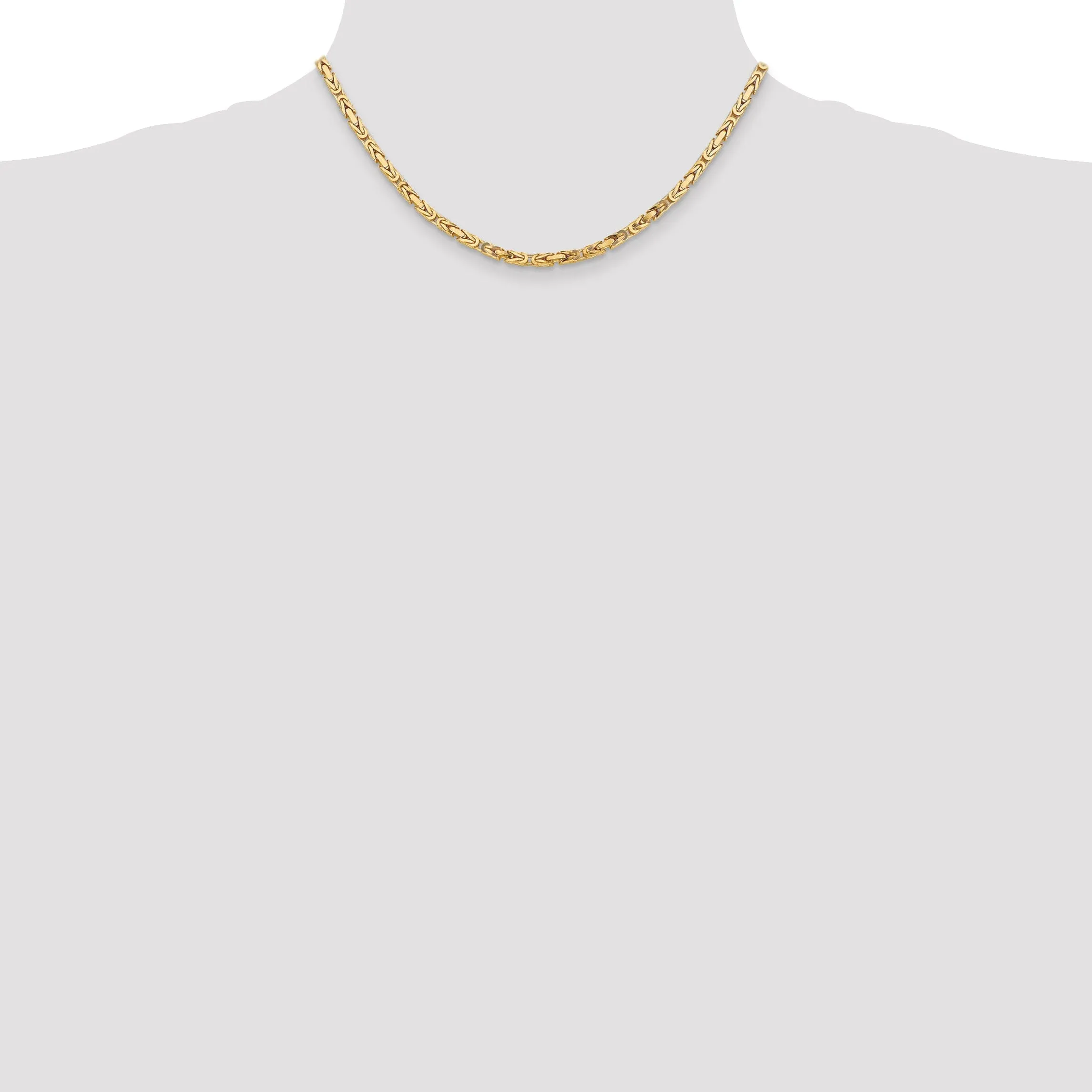 14k Yellow Gold Polish 3.25-mm Byzantine Chain