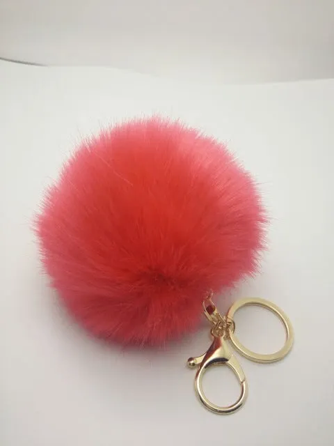 18 color trinket Keychain pompons keychains fake fur Keychain pompom pumpon chik Keychain furllaveros pompom llaveros mujer 1pcs