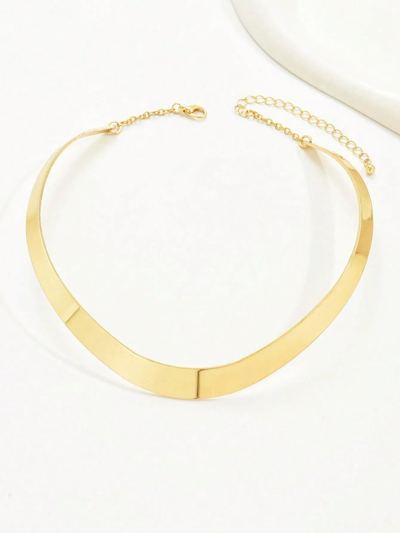 1pc Exaggerated Metallic Collar Necklace For Women Statement Necklace Modern