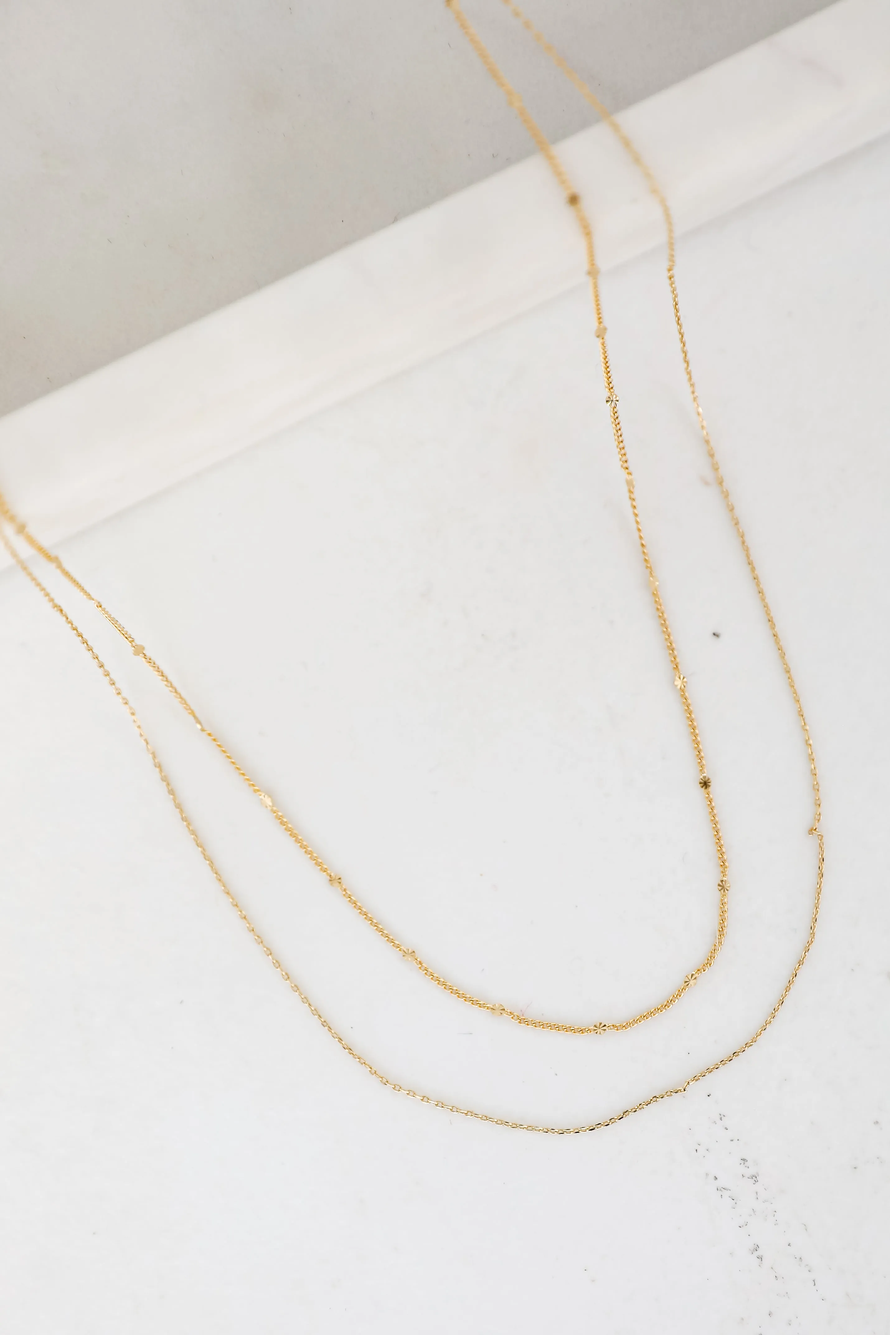 Abbie Gold Layered Chain Necklace