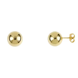 AFJ Gold Collection - Large Ball Stud Earrings, Yellow Gold