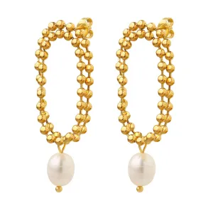 Autumn Chic Double Fringed Freshwater Pearl Earrings