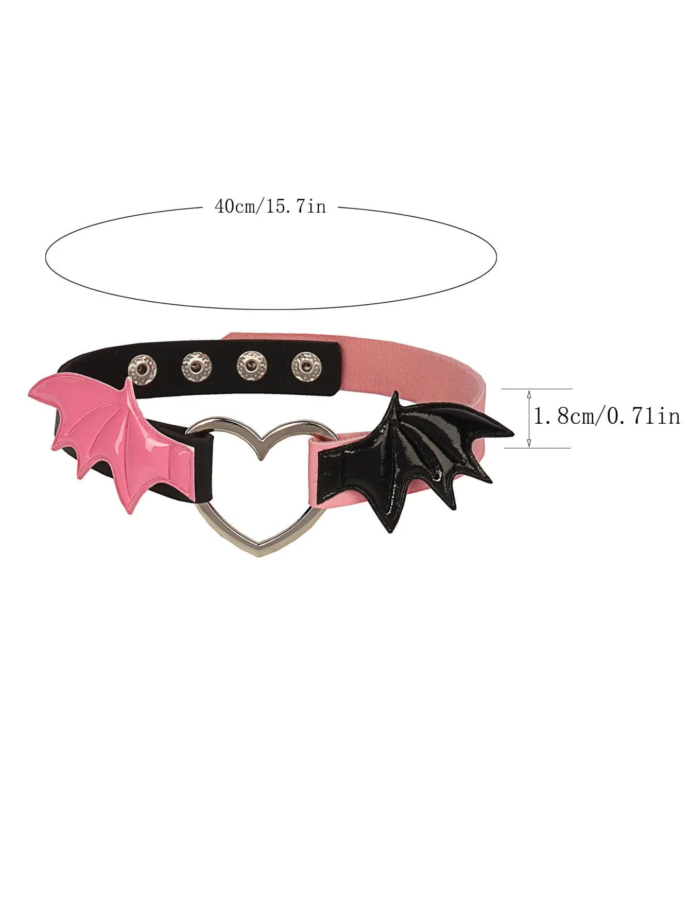 Bat Wing & Heart Decor Choker Statement Necklace Modern Necklace Creative