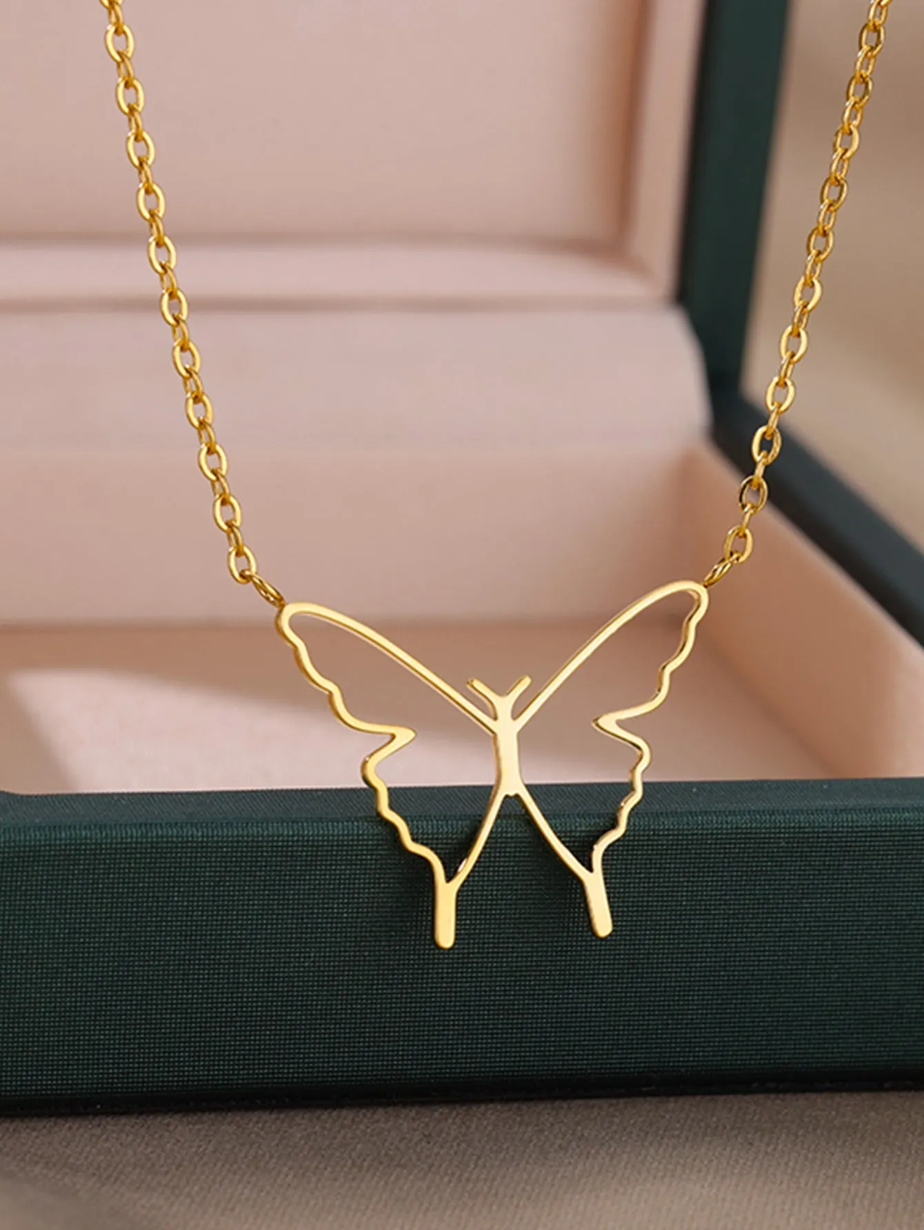 Beautiful Butterfly Charm Necklace Statement Necklace Modern Necklace Creative