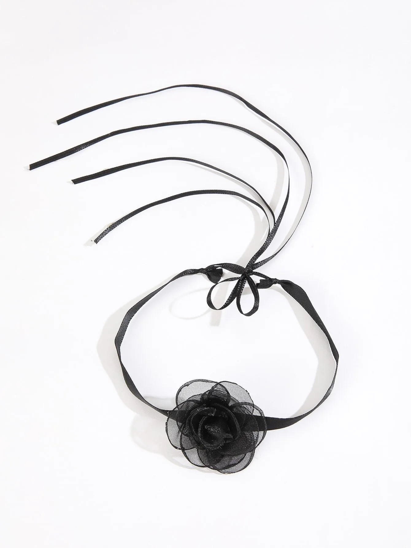 Black Floral Decor Choker Statement Necklace Modern Necklace Creative Jewelry