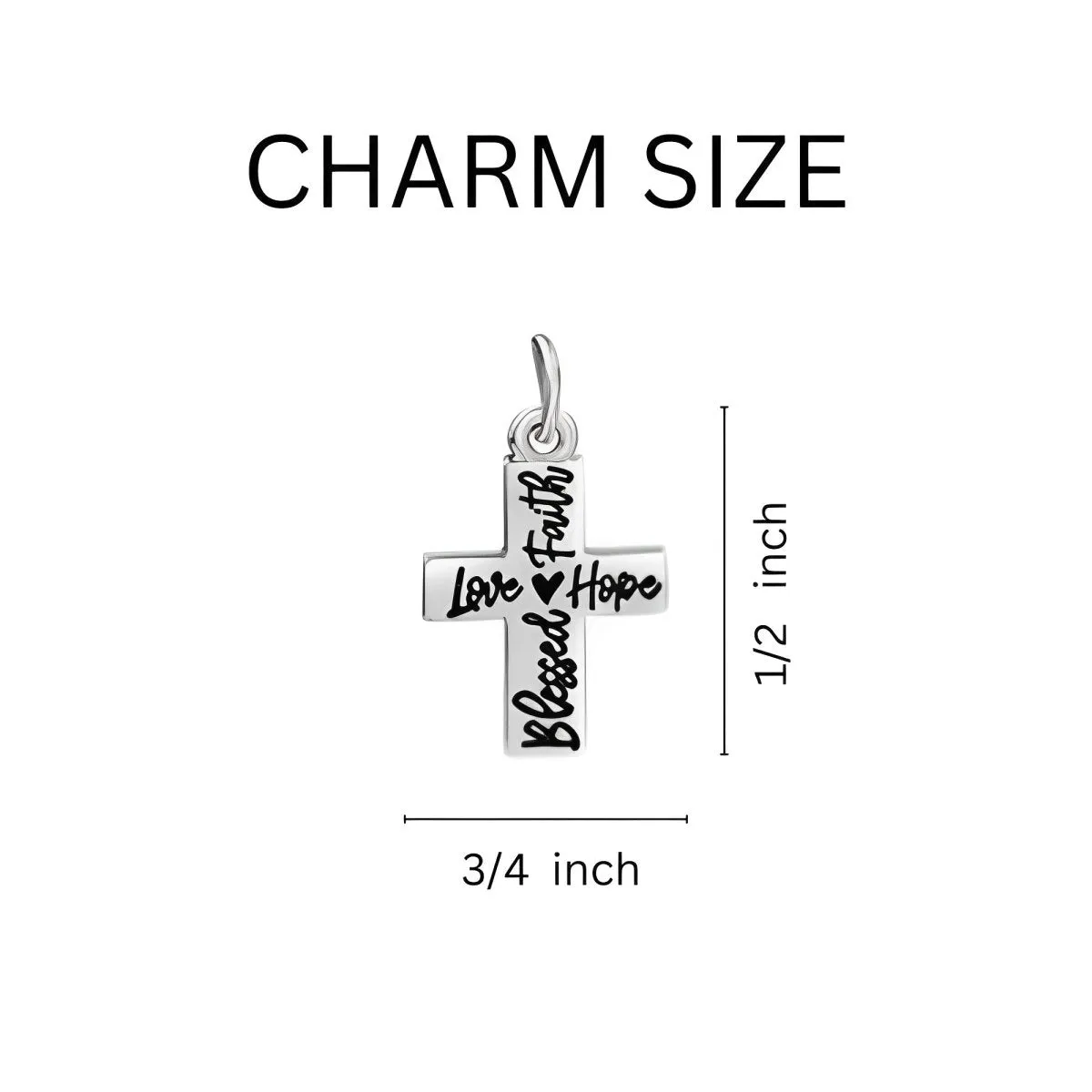 Blessed, Hope, Faith, and Love Cross Necklaces