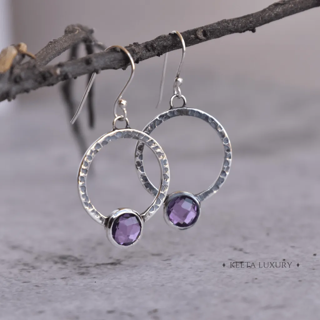 Boho Chic Flair - Amethyst Earrings