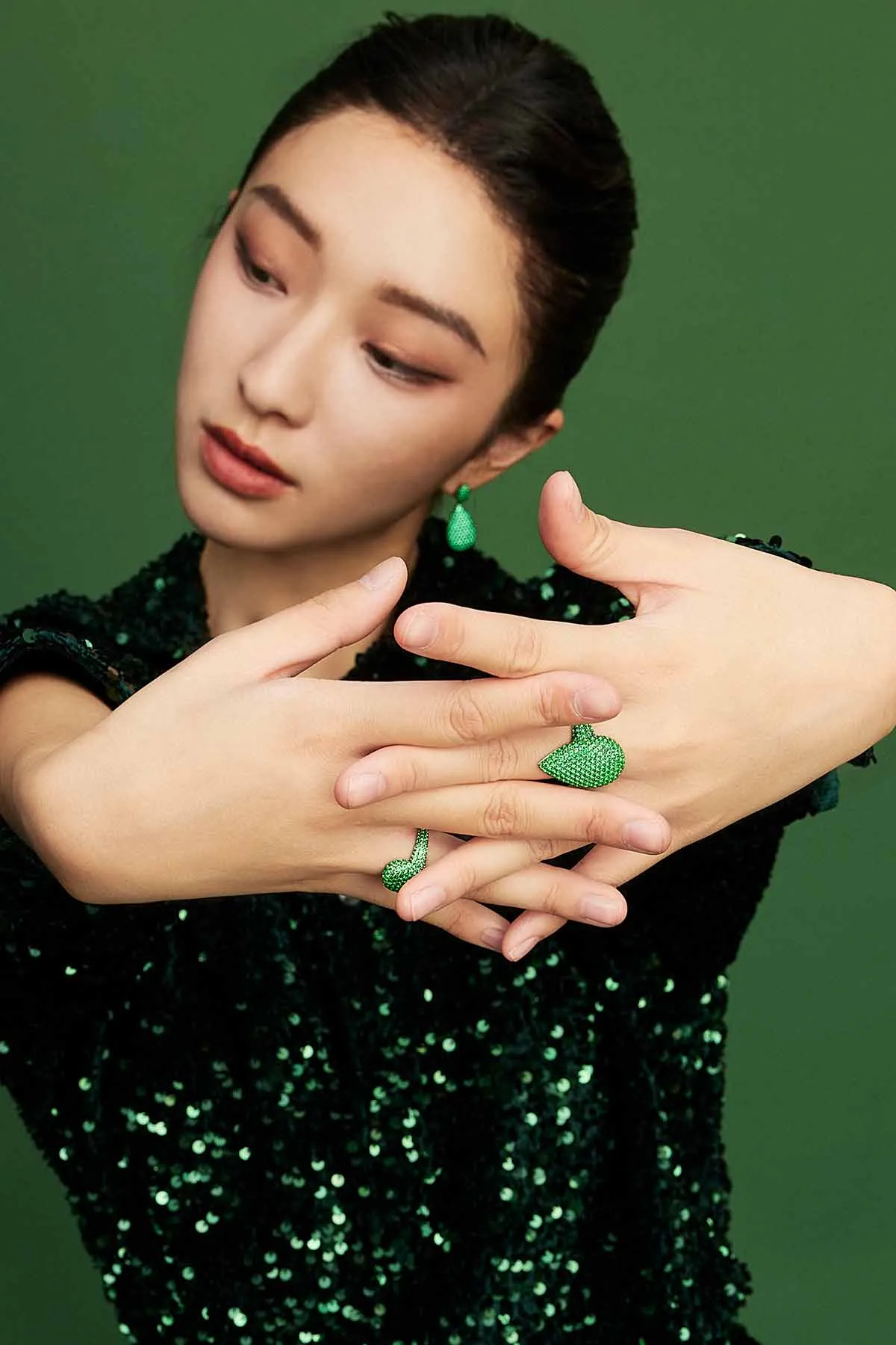 Bold Green Drop Ring