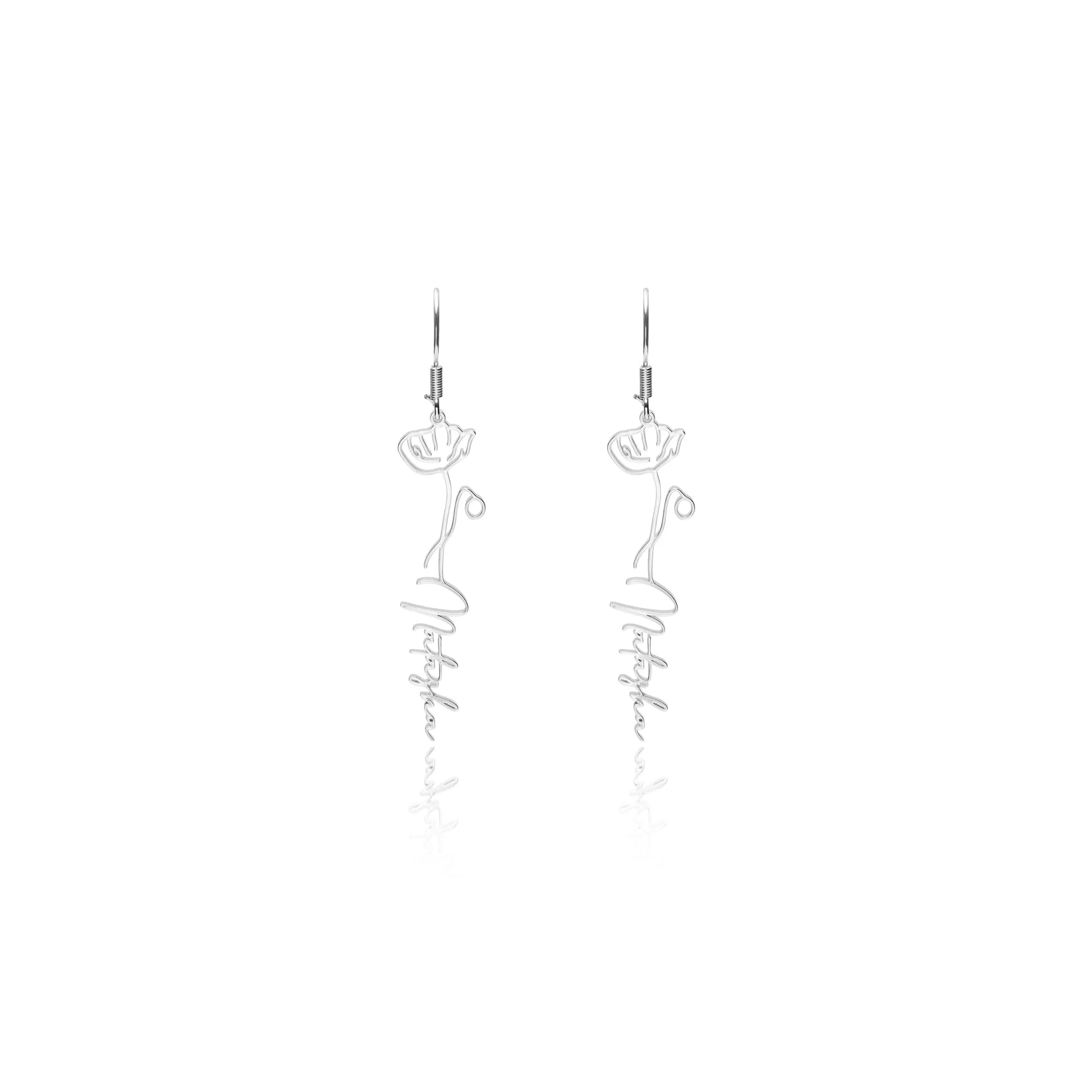 Boucles d'oreilles fleur de naissance personnalisables- Argent 925 (653)