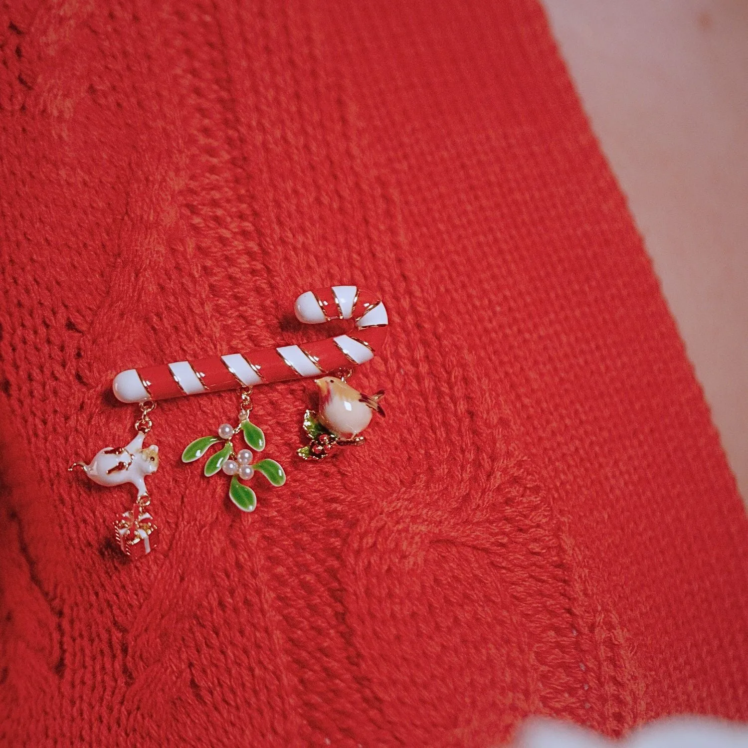 Candy Cane Brooch