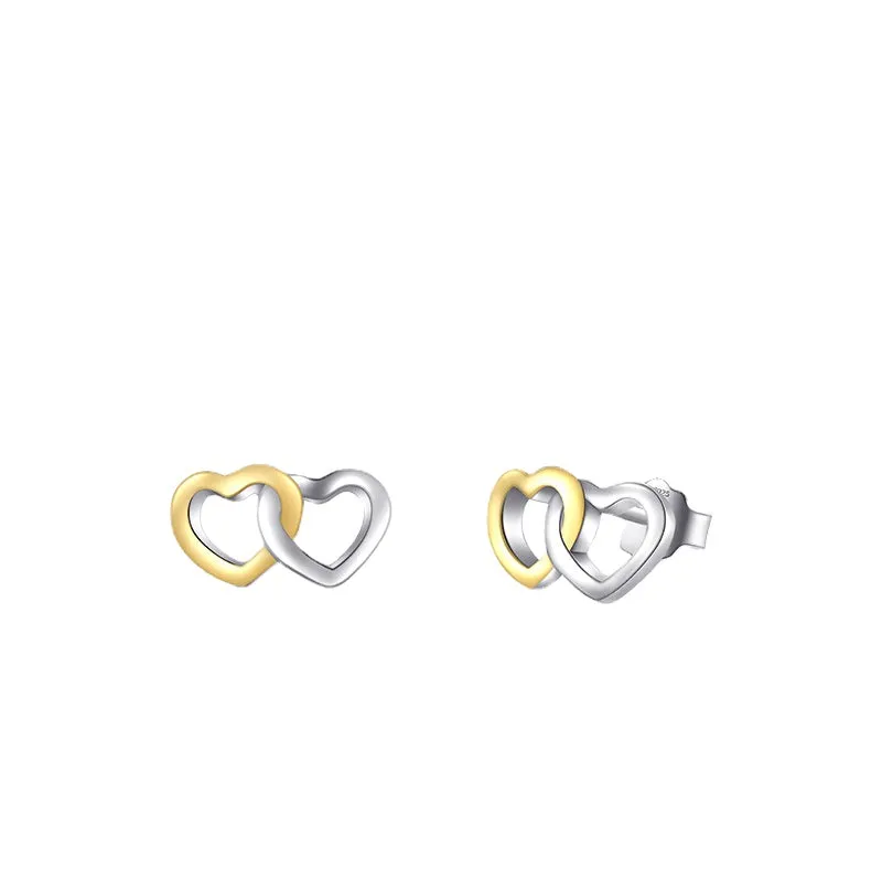 Chic Hollow Out Heart-Shaped Earrings in Sterling Silver