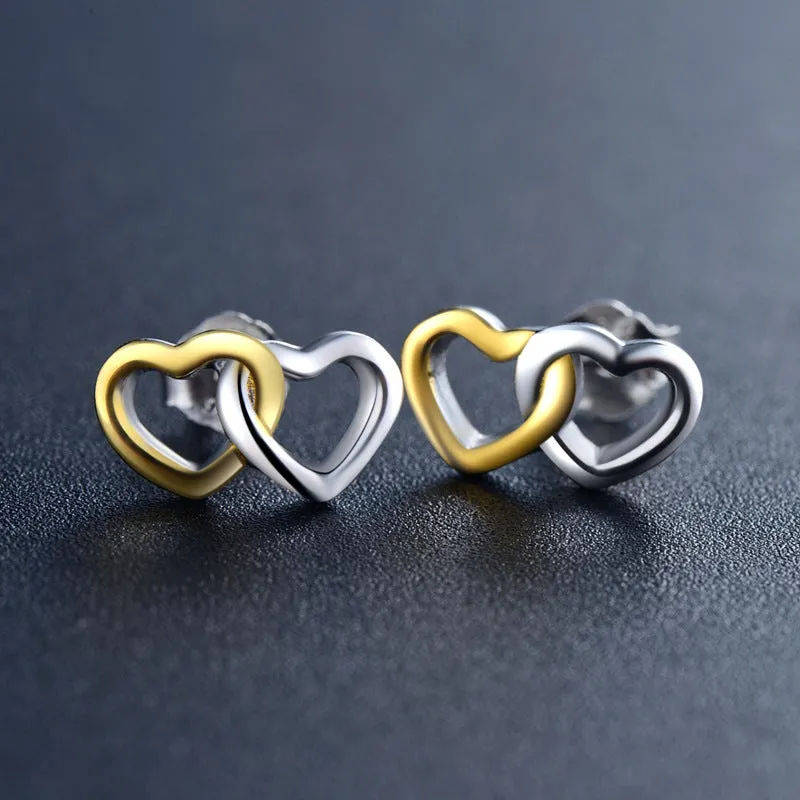 Chic Hollow Out Heart-Shaped Earrings in Sterling Silver