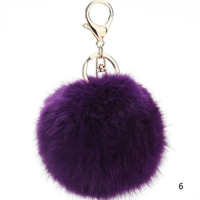 CHICDREAM Wholesale Fashion Chaveiro Keychain Fur Pom Pom Key Chain Real Rabbit Hair Bag Car Ornaments Fur Ball Pendants Trinket