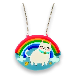 Chonk the Kaleidoscope kitty 🌈 - necklace - Set of 2