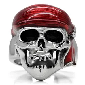 CJ165TK Wholesale Stainless Steel Pirate Skull Ring