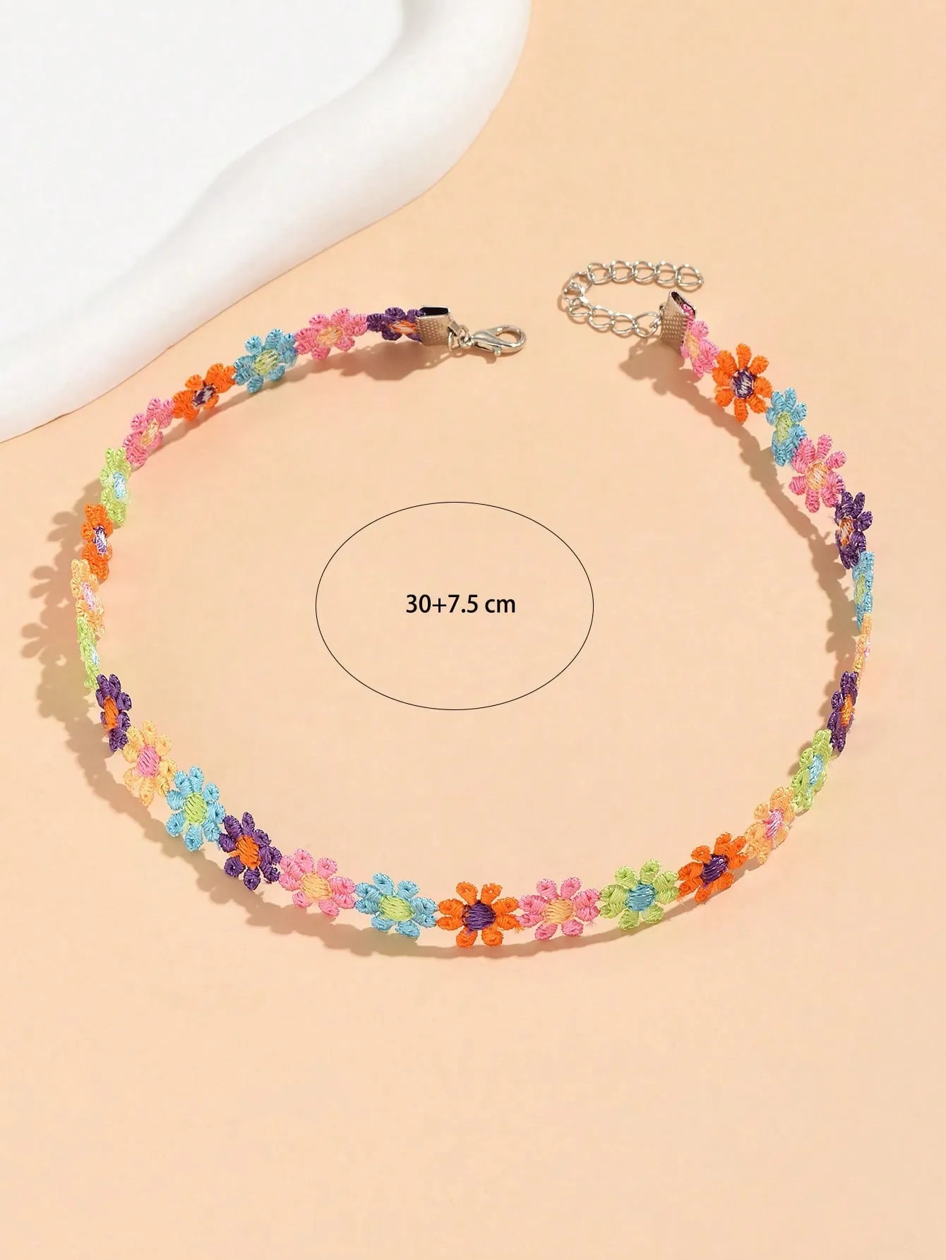 Colorful Flower Decor Choker Statement Necklace Modern Necklace Creative Jewelry