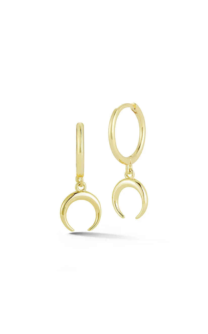 Crescent Horn Huggie Earring