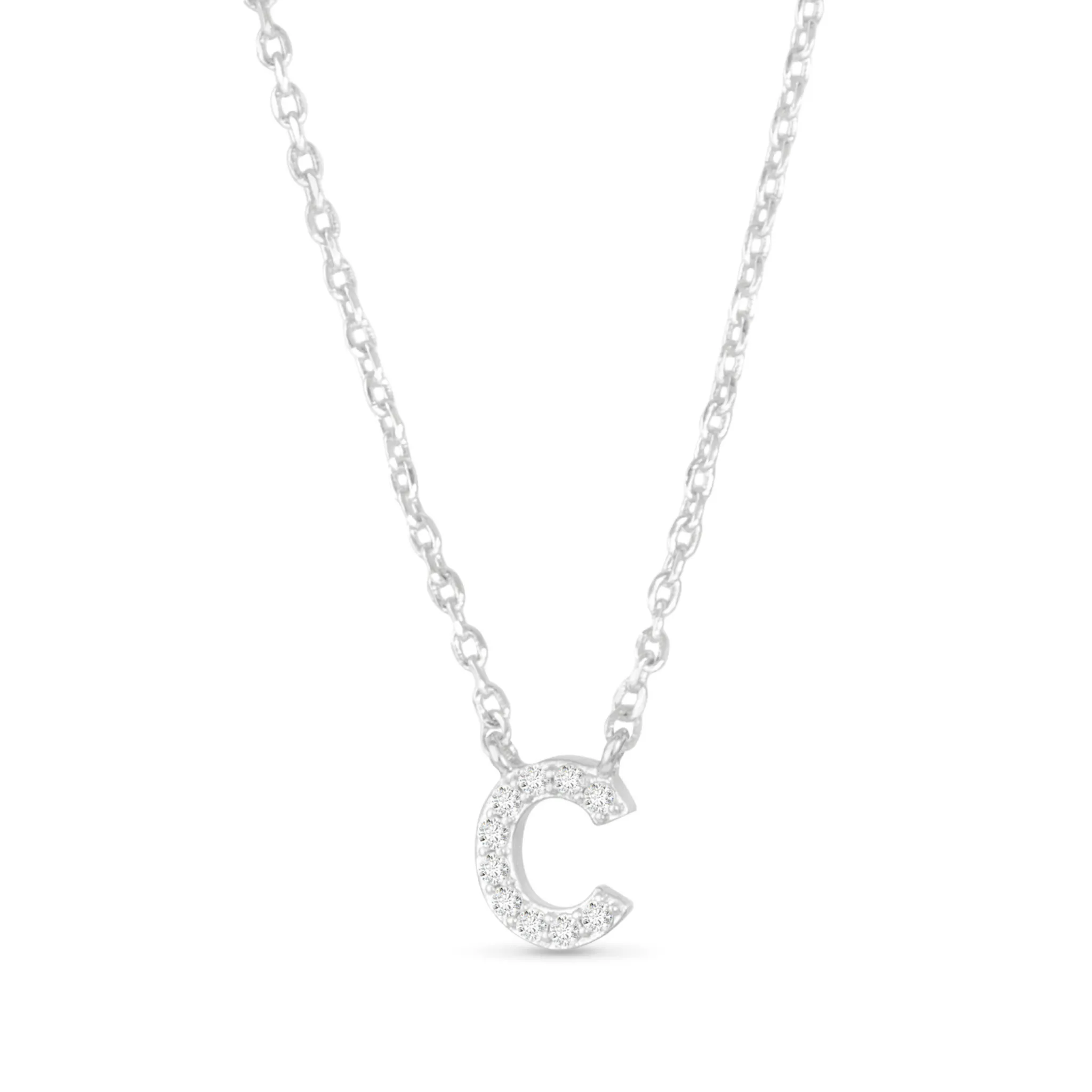 Cubic Zirconia Initial Necklace