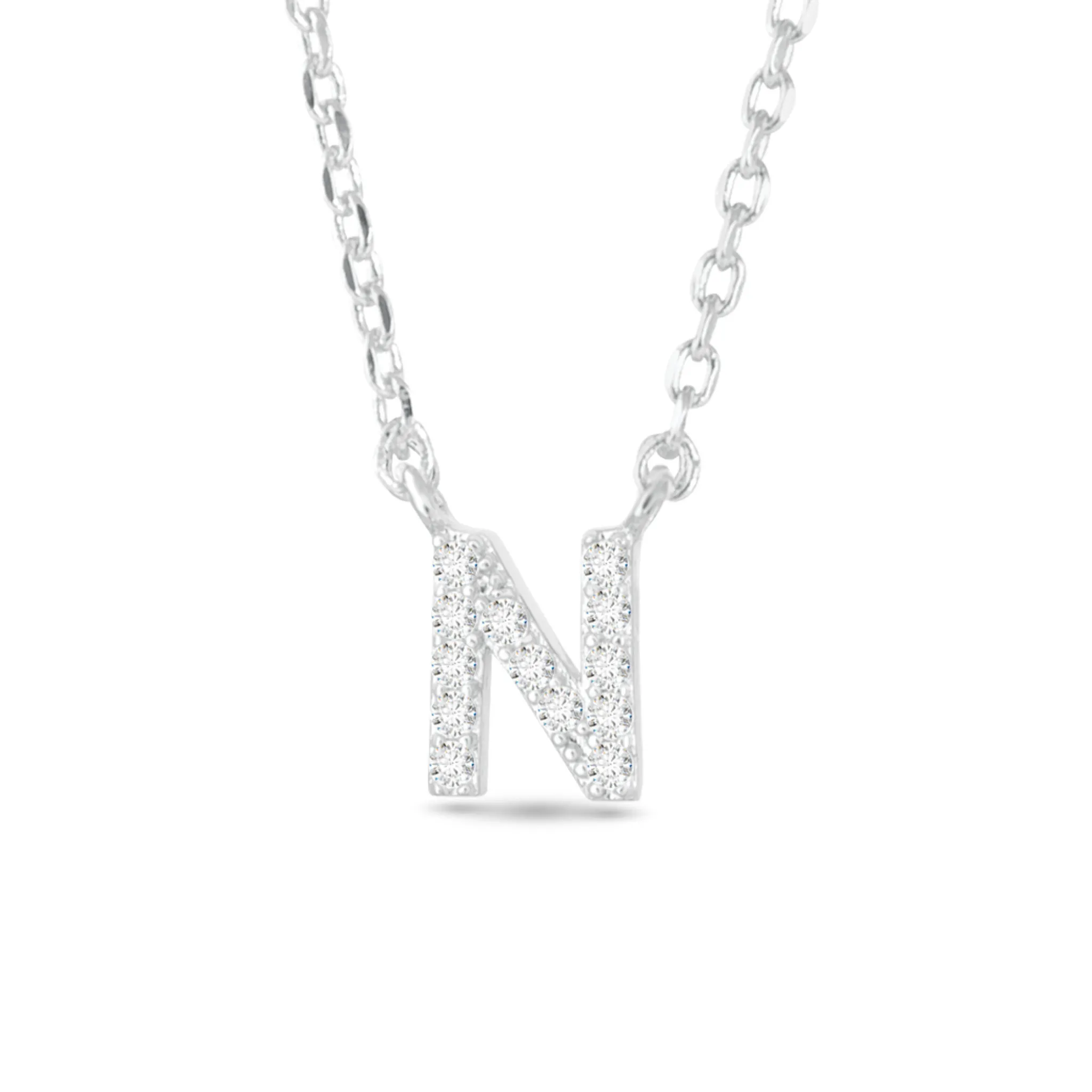 Cubic Zirconia Initial Necklace