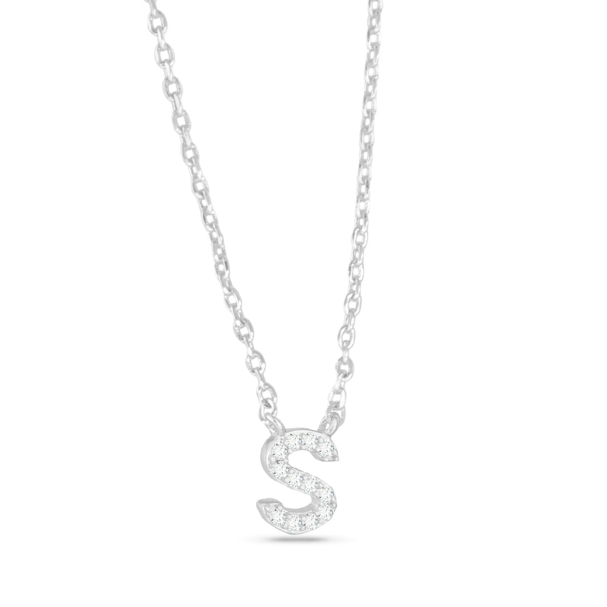 Cubic Zirconia Initial Necklace