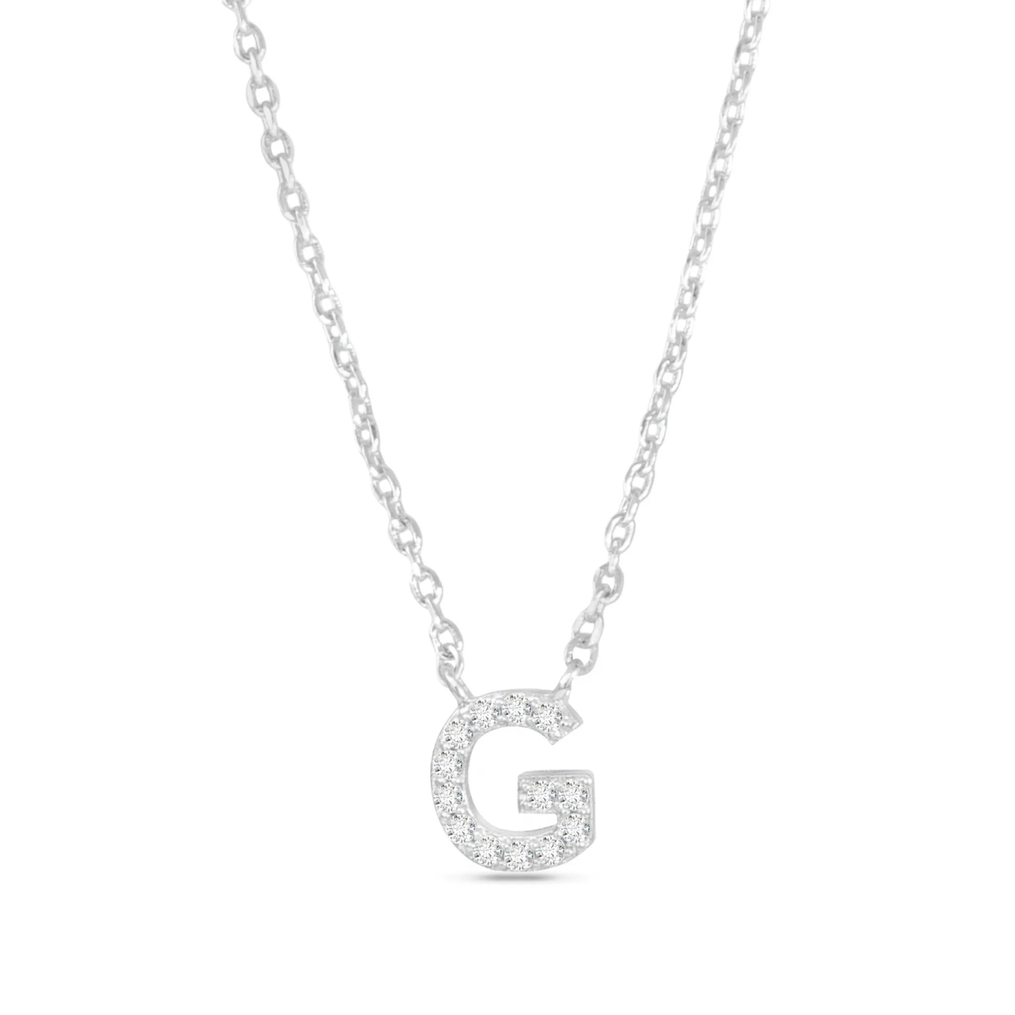 Cubic Zirconia Initial Necklace