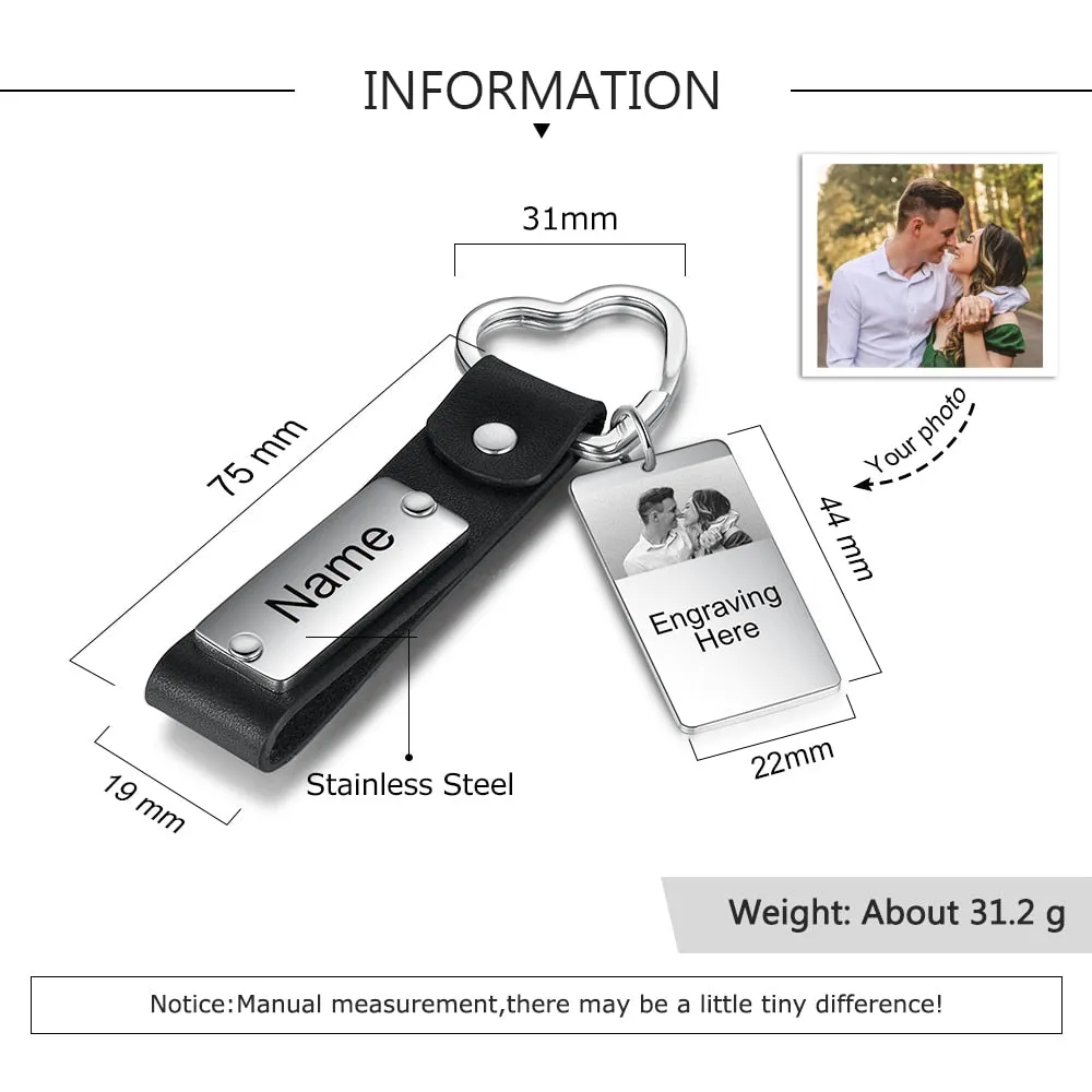 Custom Stainless Steel Engrave Date Keyring Keychain