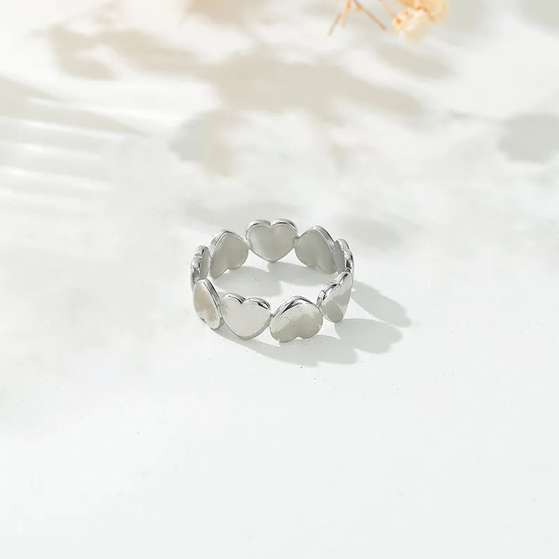 Cute Simple Style Heart Shape Plating Open Rings