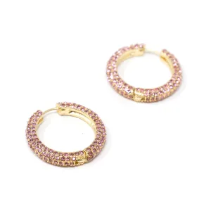 Darling Diva Rose Crystal Hoops