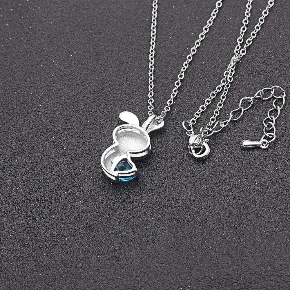 Daughter Greeting Card Sterling Silver Bunny Necklace Girls