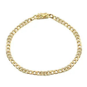 Diamond Alternated Cuban Link Bracelet